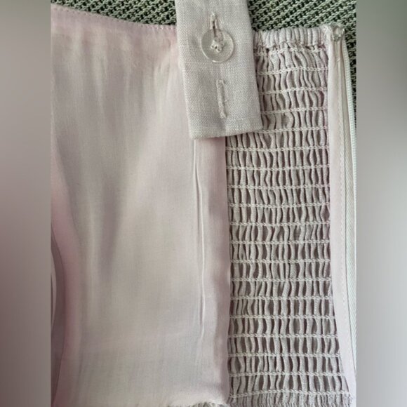 NEW Reformation Everett Linen Midi Dress Cherry Blossom Light Pink | US 6 UK 10 - Picture 10 of 15